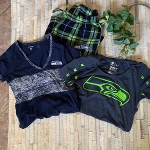 Seattle Seahawks Bundle! Tees (Small) & PJ bottoms
